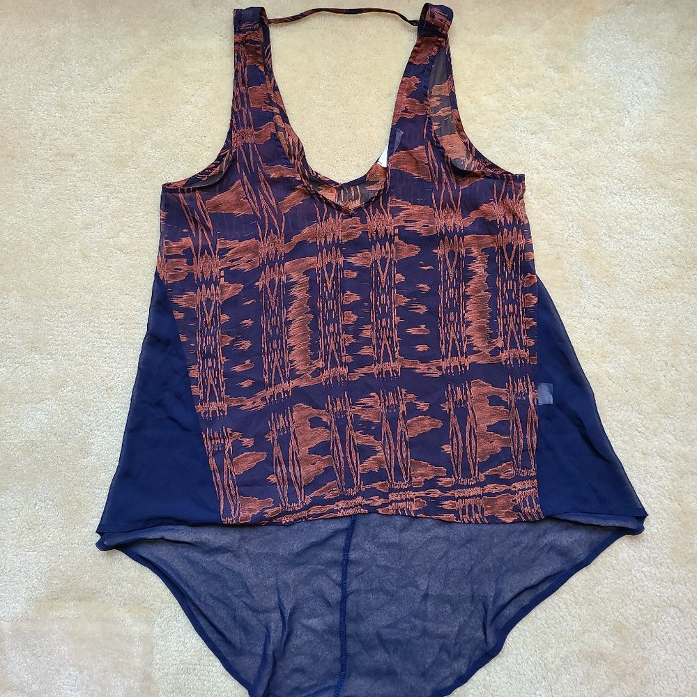 EUC Sheer Tank Top Navy Size Small